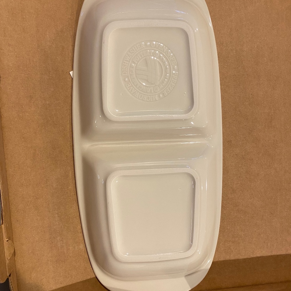 Longaberger pottery serving divided dish - NIB - Picture 7 of 7